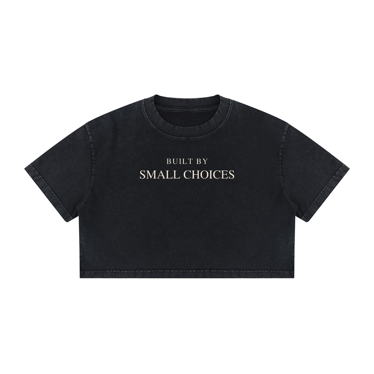 Built by Small Choices Women's Mineral Wash Cotton Crop T-Shirt