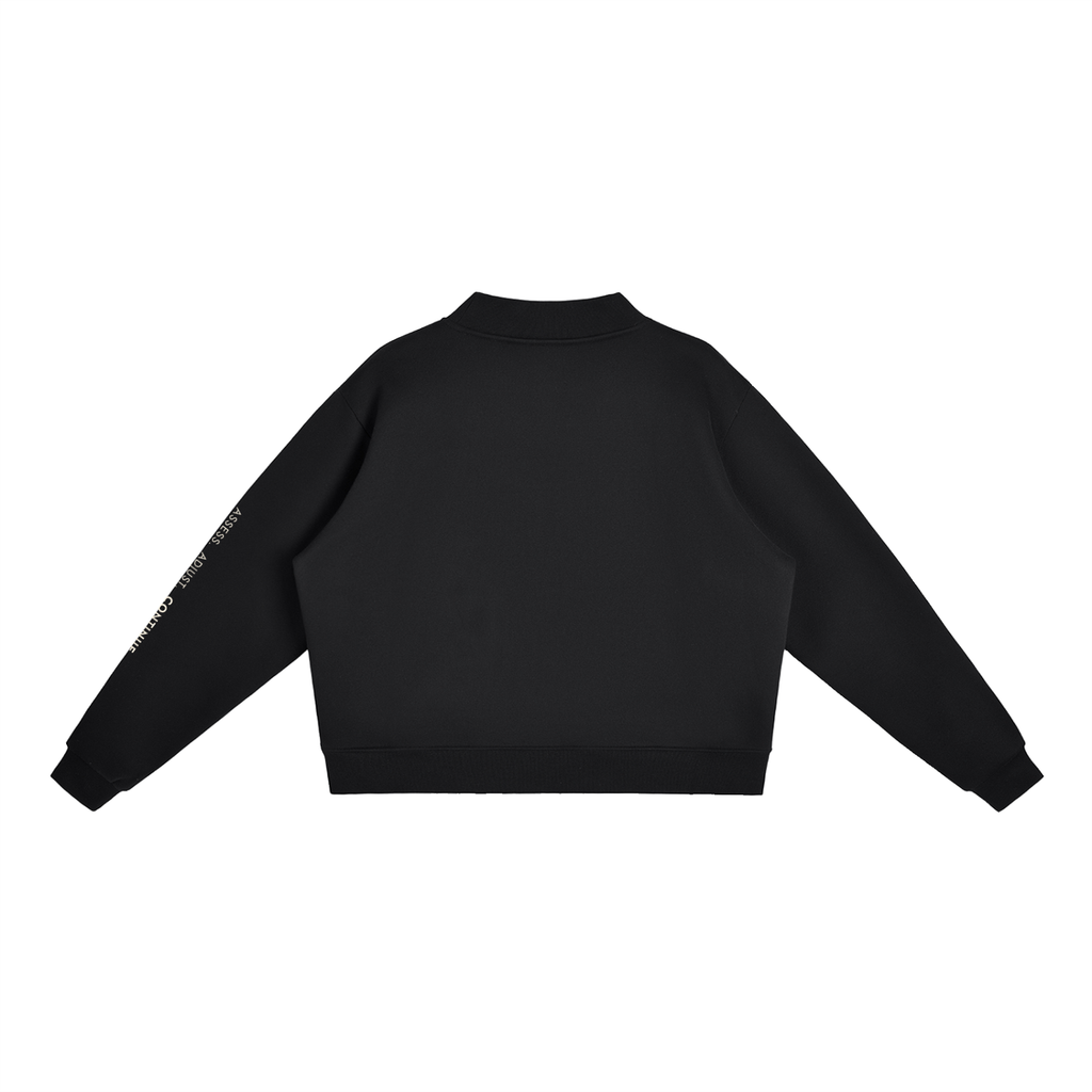 Essential Fleece Mock-Neck Crew Sweatshirt
