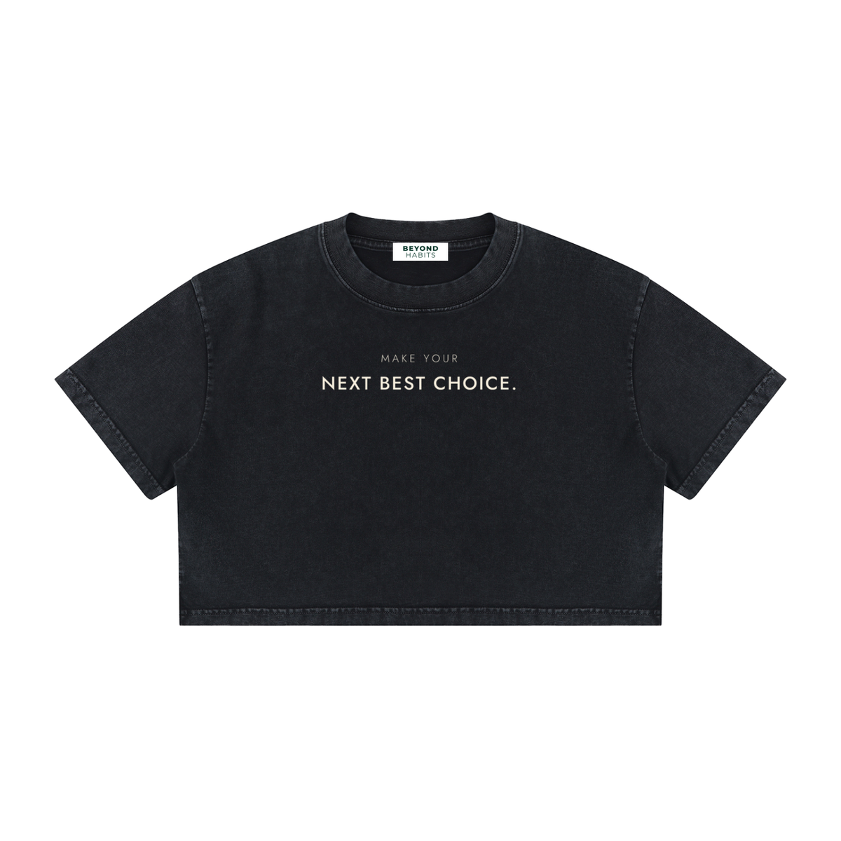 Next Best Choice Women's Mineral Wash Cotton Crop T-Shirt