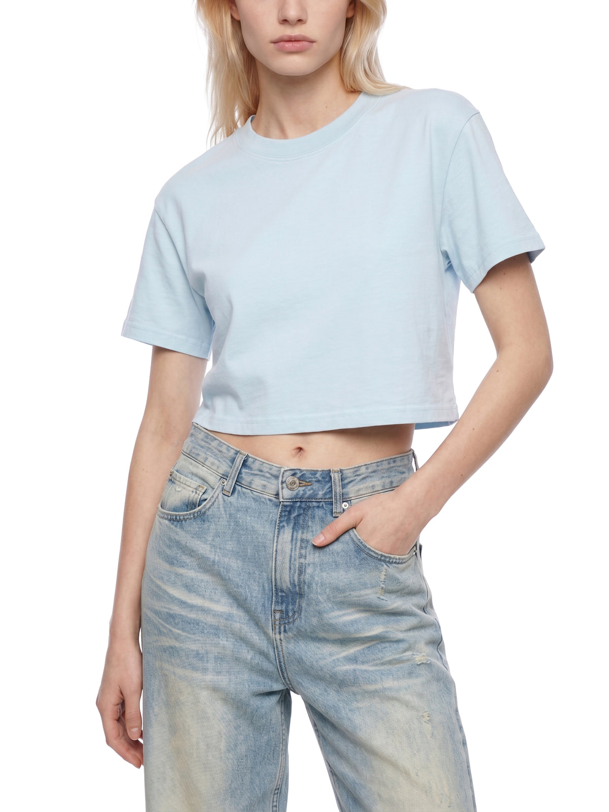 Built by Small Choices Women's Mineral Wash Cotton Crop T-Shirt